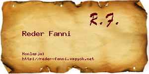Reder Fanni névjegykártya